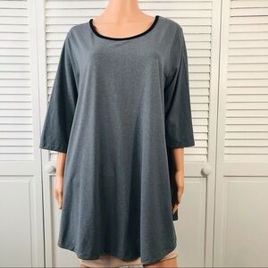 2/$25 FULLBEAUTY SPORT Gray Scoop Neck Short Sleeve Shirt Size 22/24